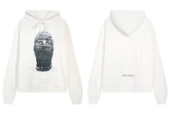 IH NOM UH NIT Rhinestone Mask Hoodie - Off-White