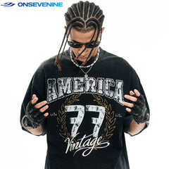 ONSEVENINE "America 77 Vintage" Graphic Tee