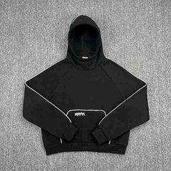 Mertra Piping Detail Fleece Hoodie - Black