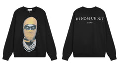 IH NOM UH NIT Yellow Mask Cuban Link Sweatshirt - Black