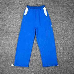 Mertra Contrast Pocket Straight-Leg Sweatpants - Royal Blue/White