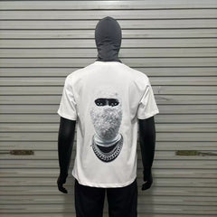 IH NOM UH NIT Textured Mask Pearl Graphic Tee - White