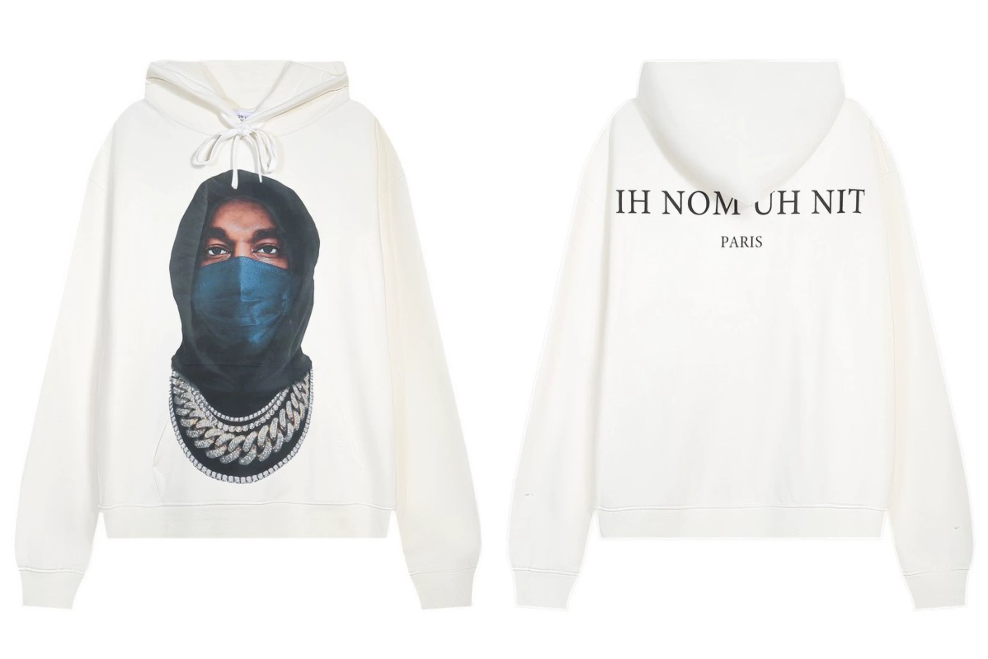 IH NOM UH NIT Masked Figure Cuban Link Hoodie - Off-White