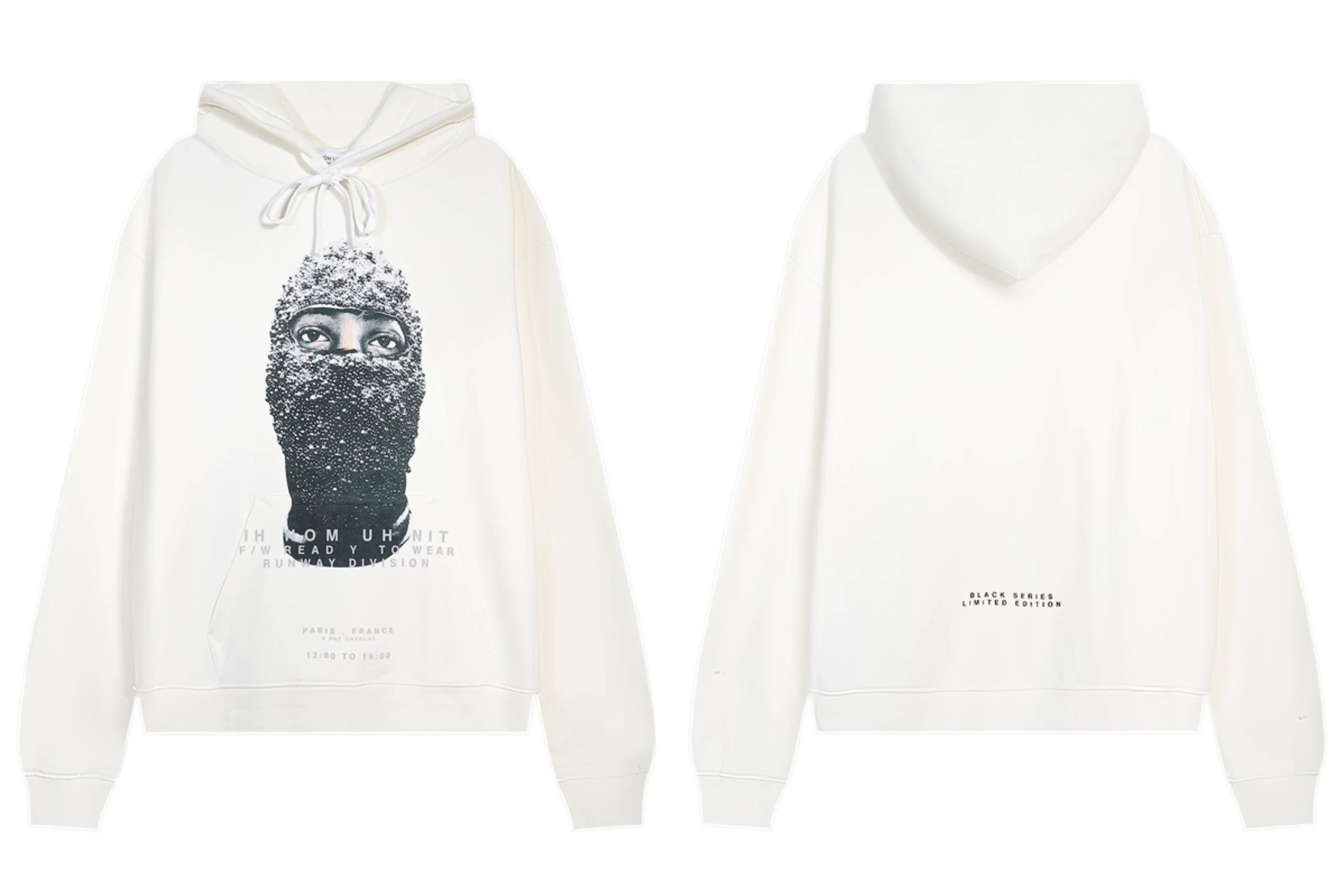 IH NOM UH NIT Rhinestone Mask Hoodie - Off-White