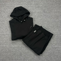Mertra Minimalist Fleece Tracksuit Set - Black