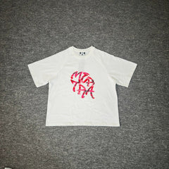 Mertra Floral Logo Tee - White (Pink Floral)