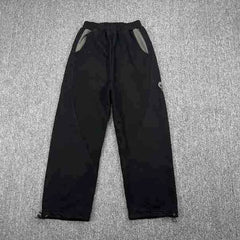 Mertra Contrast Pocket Straight-Leg Sweatpants - Black/Grey