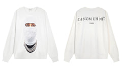 IH NOM UH NIT Textured Mask Pearl Sweatshirt - Off-White