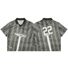 Mertra Vintage Patterned Soccer Jersey - Grey/Black