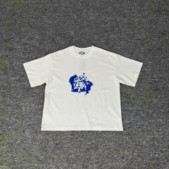 Mertra Blue Crest Graphic Tee - White