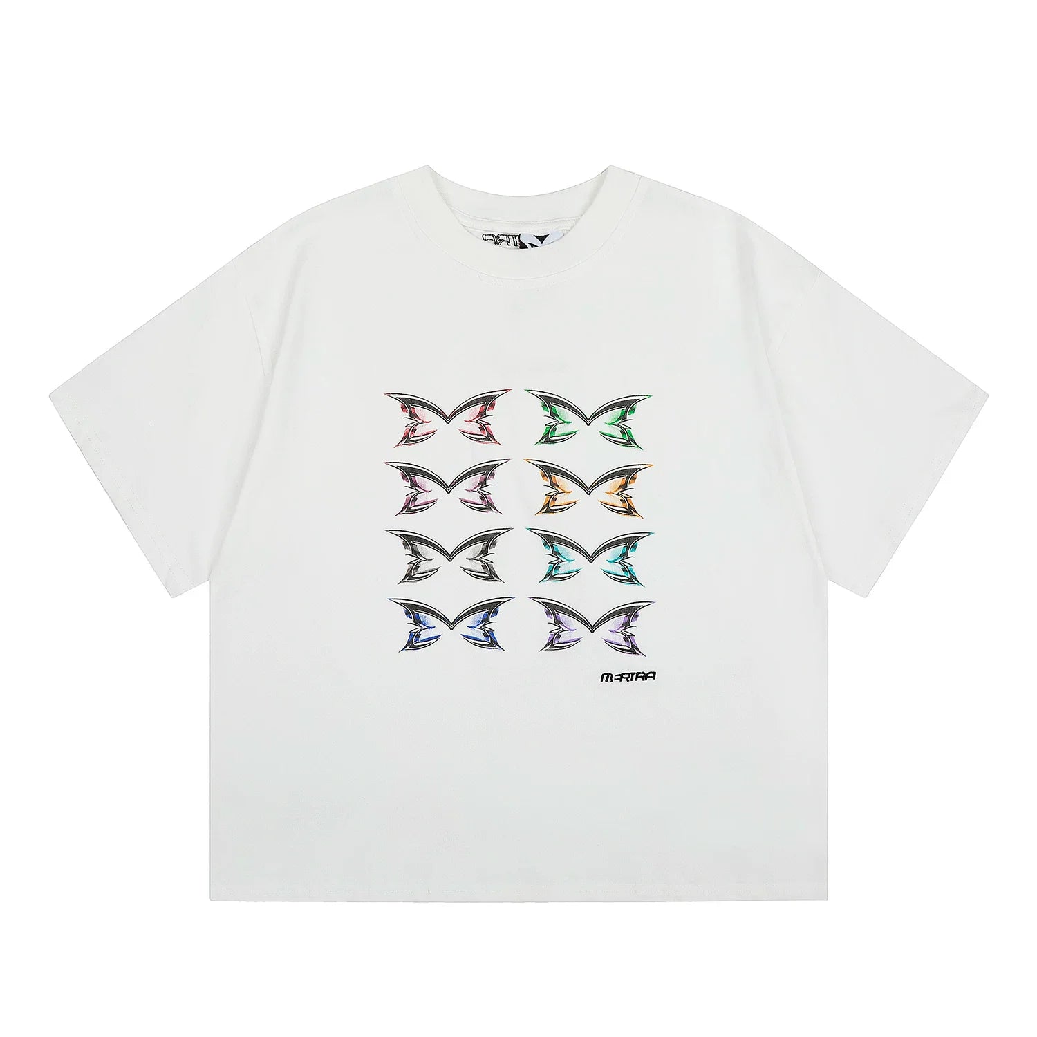 Mertra Butterflies Graphic Tee - White