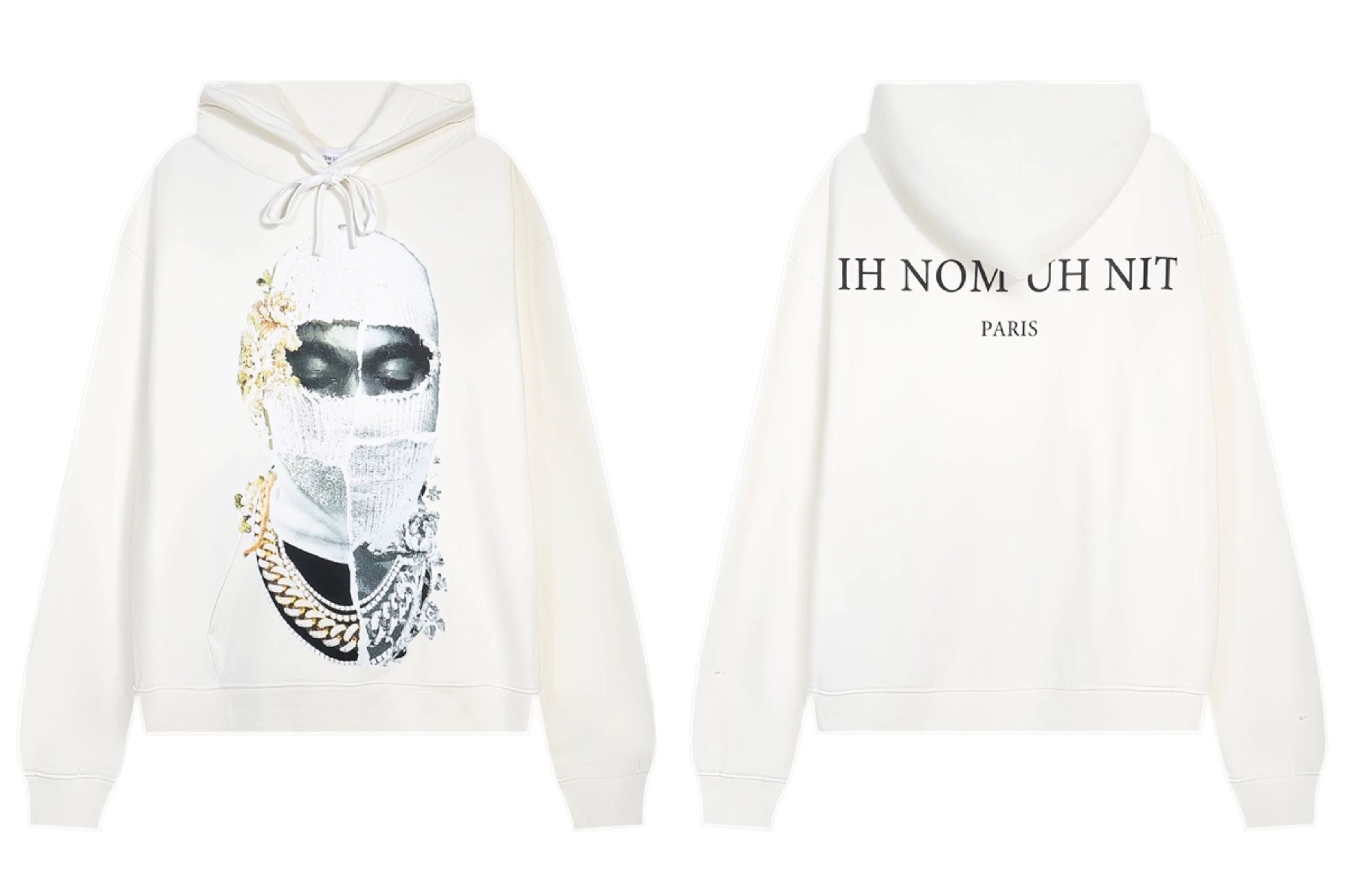 IH NOM UH NIT Gold Accented Mask Hoodie - Off-White