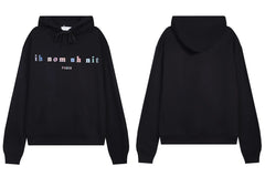 IH NOM UH NIT Colorful Lettering Small Logo Hoodie - Black