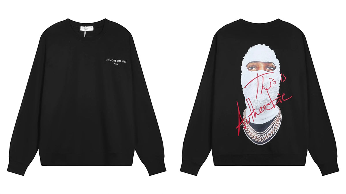 IH NOM UH NIT Authentic Script Mask Sweatshirt - Black